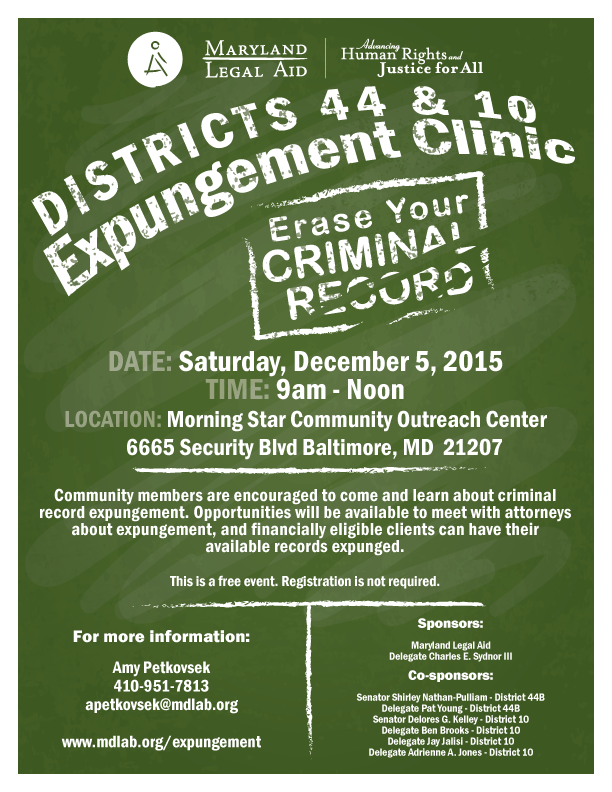 District 44 & 10 Expungement Clinic