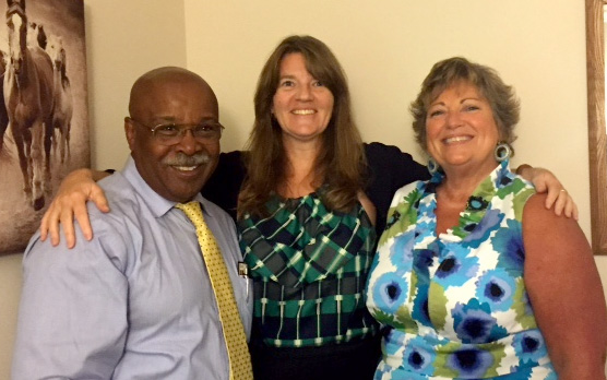 Paralegal Lou Dorsey, Staff Attorney Rachel Wolpert, and Office Manager Cheryl Barkley-Chiccone